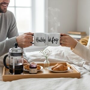 Threshold Hubby and Wifey Coffee Mugs - White